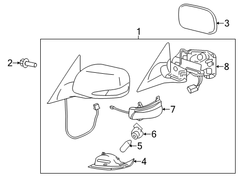 2010 Lexus GS350 Bulbs ACTUATOR Sub-Assembly, Outer Mirror Diagram for 87909-30C50-A0