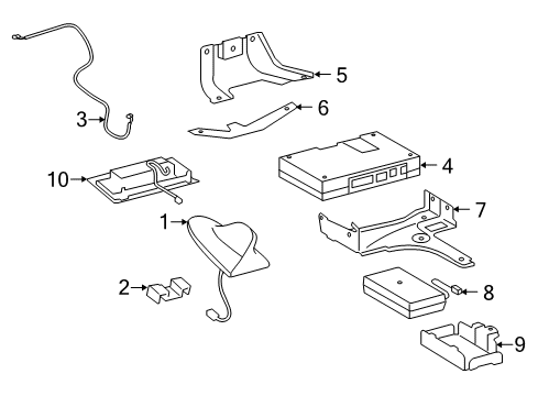 2008 Lexus GS450h Communication System Components Satellite Ant Protector Diagram for 87268-50021