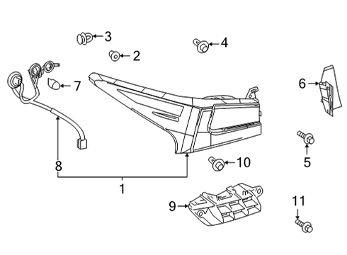 2021 Lexus IS300 Tail Lamps LENS & BODY, RR COMB Diagram for 81551-53351