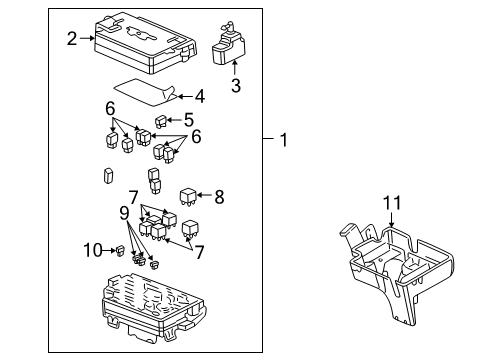 2001 Pontiac Aztek Air Conditioner Block Asm-Accessory Wiring Junction *Markprnt Diagram for 10311477