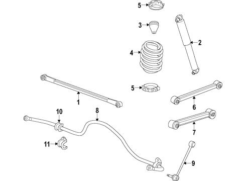 2019 Ram 1500 Rear Axle, Lower Control Arm, Upper Control Arm, Ride Control, Stabilizer Bar, Suspension Components Bar-Rear Suspension Diagram for 68363230AA