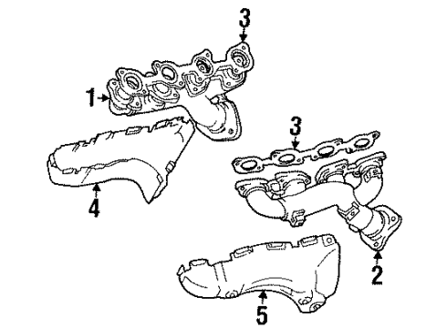 1993 Lexus SC400 Exhaust Manifold Exhaust Manifold Sub-Assembly, Left Diagram for 17105-50032