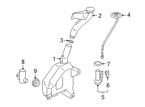2007 Acura RL Wiper & Washer Components Kit, Tank Washer Diagram for 06768-SJA-A01