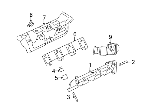 2013 Ford F-250 Super Duty Exhaust Manifold Heat Shield Diagram for DC3Z-9A462-A