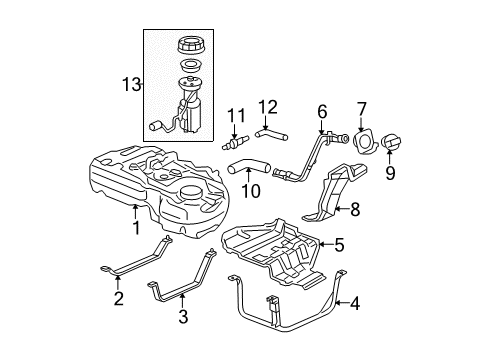 2005 Honda CR-V Fuel Supply Tube B, Vent Return Joint Diagram for 17653-S9A-A00