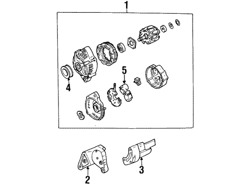 1998 Acura SLX Alternator Bracket, Alternator Diagram for 8-97160-605-1
