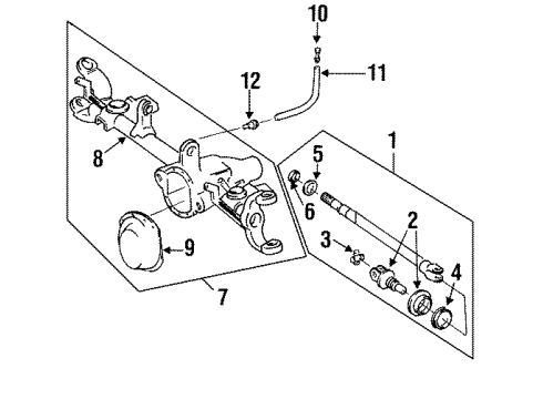 1998 Jeep Grand Cherokee Carrier & Front Axles Axle-Service Front Diagram for 4864905AB