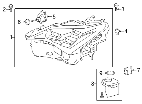 2020 Lexus RC F Headlamps Computer Sub-Assembly, H Diagram for 89908-24130