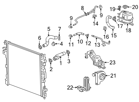 2019 Chevrolet Traverse Radiator & Components Auxiliary Pump Diagram for 13592751