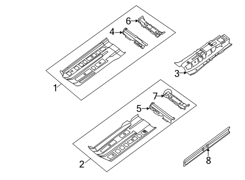 2010 Nissan Altima Pillars, Rocker & Floor - Floor & Rails Floor Front, Center Diagram for 74310-ZX60A