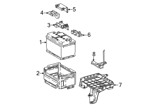 2018 Toyota C-HR Battery Battery Tray Diagram for 74404-10220
