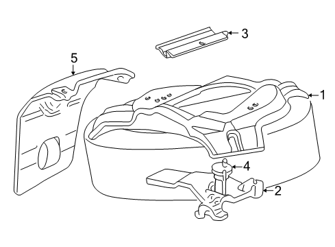 2004 Lincoln Aviator Carrier & Components - Spare Tire Spare Carrier Diagram for 8L2Z-1A484-A