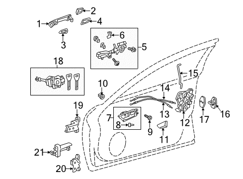 2015 Lexus GS350 Front Door Door Handle Assembly, Outside Right Diagram for 69210-48040-J4