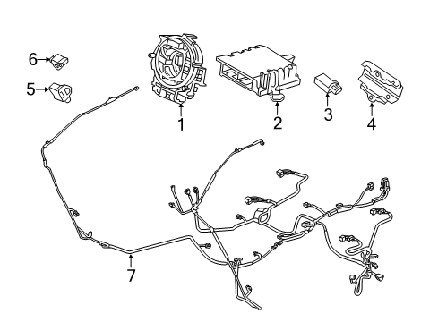 2015 Acura RLX Air Bag Components Cover, Front Crash Sensor Diagram for 77971-TY2-A00