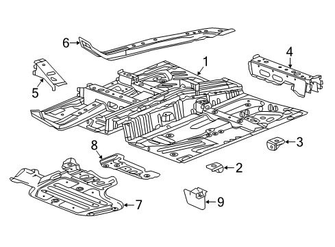 2016 Chevrolet Malibu Pillars, Rocker & Floor - Floor & Rails Outer Reinforcement Diagram for 22977647