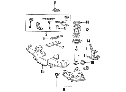 1994 Ford Aerostar Front Suspension Components Shock Diagram for 5U2Z-18V124-ABB