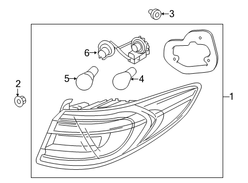 2017 Hyundai Sonata Bulbs Rear Combination Holder & Wiring, Exterior Diagram for 92480-C2000