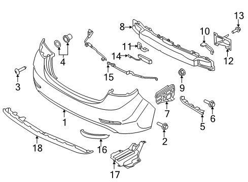 2016 Hyundai Elantra Rear Bumper Reflector/Reflex Assembly-Rear RH Diagram for 92406-3X200