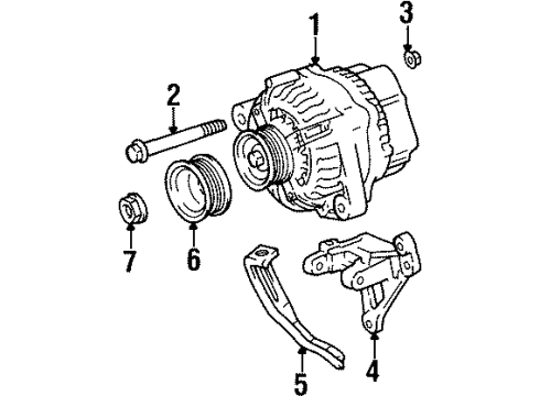 1996 Toyota Celica Alternator Alternator Bolt Diagram for 90080-10113