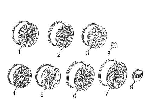 2020 Cadillac CT6 Wheels Wheel Diagram for 84508484