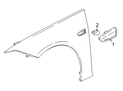 2019 Buick Regal TourX Bulbs Repeater Lamp Diagram for 13491089