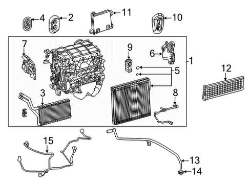 2021 Toyota Sienna Air Conditioner Evaporator Core Diagram for 88501-0E190