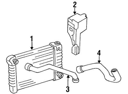 1989 GMC G1500 Radiator & Components Reservoir Assembly-Coolant Recovery Diagram for 15595742