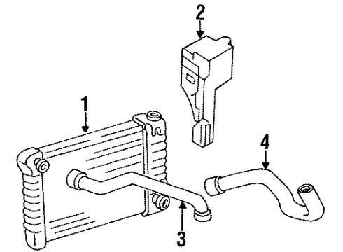 1994 GMC G2500 Cooling System, Radiator, Water Pump, Cooling Fan Tank Asm-Radiator Surge W/ Sensor Diagram for 15685736