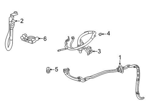 2022 Cadillac CT4 Battery Cables Cable Nut Diagram for 11549425
