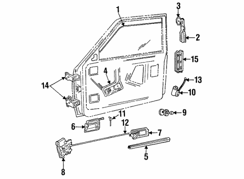 1996 Dodge Dakota Front Door Regulator Electric Window Diagram for 4778394