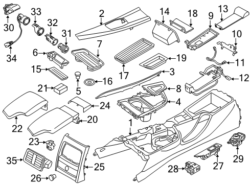 2019 BMW 430i Center Console Plug-In Socket Diagram for 61346973037
