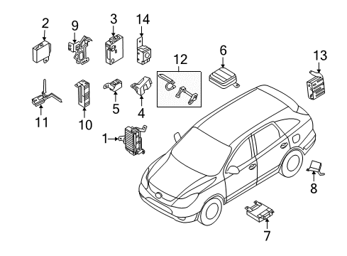 2007 Hyundai Veracruz Controls - Instruments & Gauges Brake Control Module Unit Assembly Diagram for 95400-3J411