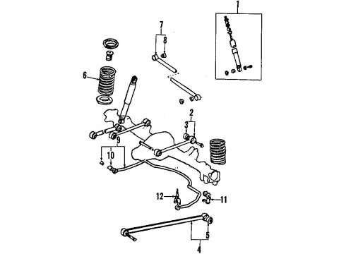 1985 Toyota Cressida Rear Axle, Stabilizer Bar ABSORBER, Shock, Rear Diagram for 48531-80188