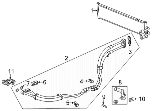 2022 Cadillac CT5 Trans Oil Cooler Hose & Tube Assembly Diagram for 84011932