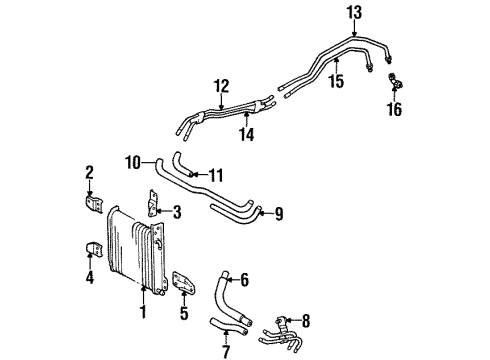 1997 Lexus LX450 Trans Oil Cooler Cooler Assy, Oil Diagram for 32910-60110