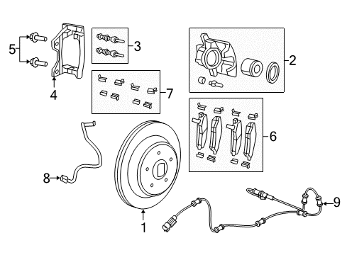 2021 Jeep Wrangler Rear Brakes Adapter-Disc Brake CALIPER Diagram for 68385235AA