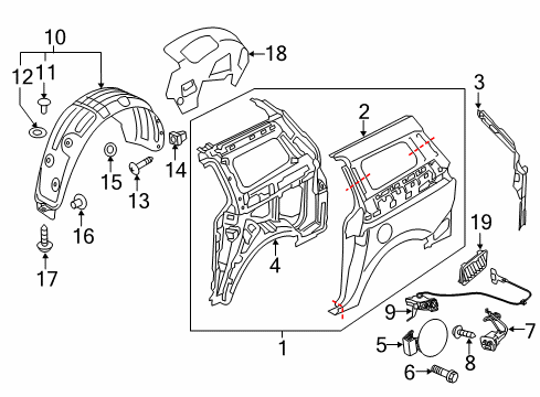 2017 Kia Sedona Side Panel & Components Washer-Plain Diagram for 1351004006K