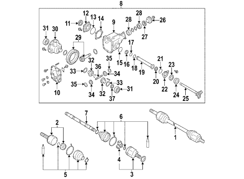 2010 Infiniti M45 Front Axle, Axle Shafts & Joints, Differential, Drive Axles, Propeller Shaft Repair Kit-Dust Boot, Outer Diagram for C9BDA-CG02H