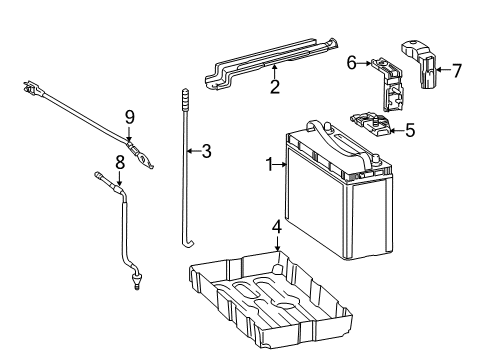 2013 Lexus CT200h Battery Clamp, Battery Diagram for 74481-76010
