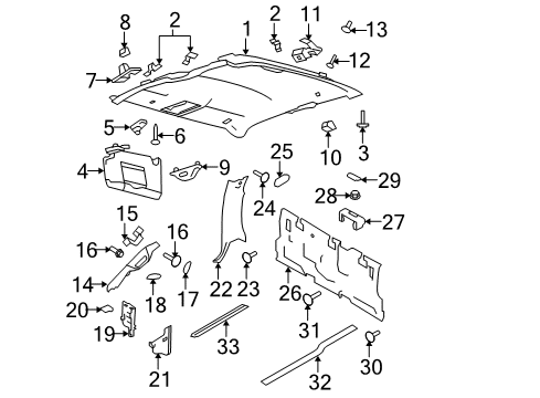 2011 Ford F-150 Interior Trim - Cab Weatherstrip Pillar Trim Diagram for 9L3Z-1503599-CA