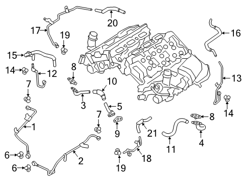 2020 Infiniti Q60 Turbocharger Tube-TURBOCHARGER Oil Feed Diagram for 15192-5CA1A