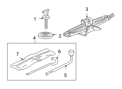 2007 Honda Element Jack & Components Tool Set Diagram for 89000-SCV-A00