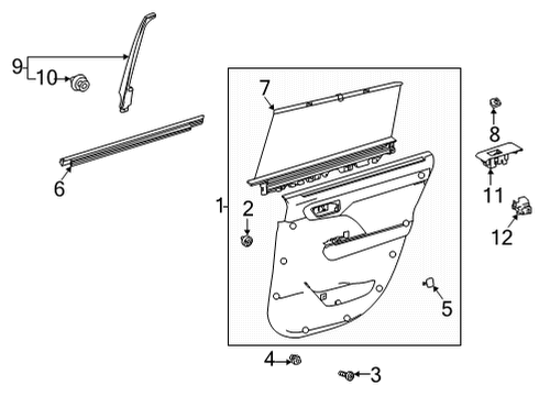 2022 Toyota Highlander Interior Trim - Rear Door Belt Weatherstrip Diagram for 68174-0E080