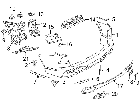 2022 BMW X7 Bumper & Components - Rear Reflector Left Diagram for 63147463977
