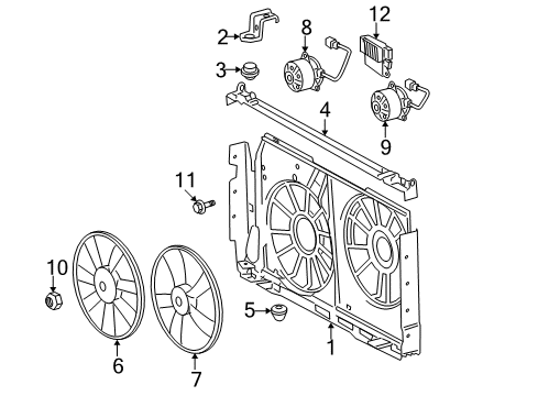 Diagram for 2007 Toyota RAV4 Cooling System, Radiator, Water Pump, Cooling Fan 