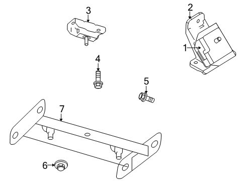 2008 Dodge Viper Engine & Trans Mounting CROSSMEMBER-Transmission Diagram for 5037263AB