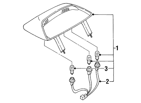 1993 Infiniti J30 High Mount Lamps Lamp Assembly, Stop Diagram for 26590-10Y00