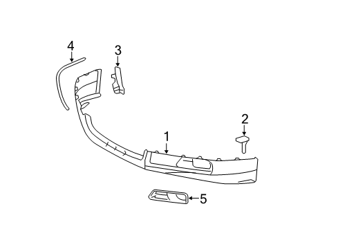 2009 Toyota Camry Front Bumper - Spoiler Hole Cover Diagram for 52127-06130