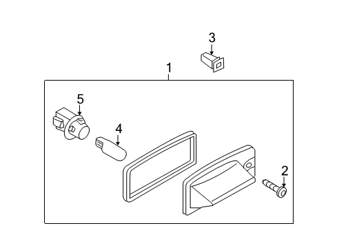 2007 Nissan Quest Bulbs Lamp Assembly-Licence Plate Diagram for 26510-5Z000