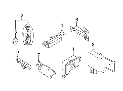 2017 Infiniti Q60 Anti-Theft Components Battery-Key Diagram for B8599-C2032